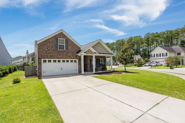 201 Maywood Dr, Moncks Corner, SC 29461 - view of front of property featuring brick siding, driveway, a porch, and an attached garage
