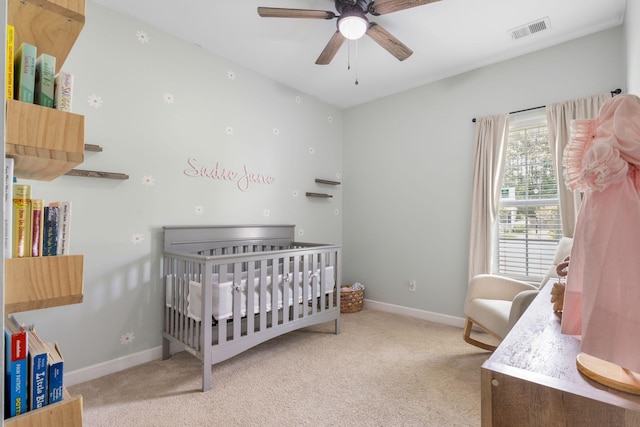 201 Maywood Dr, Moncks Corner, SC 29461 - carpeted bedroom with a crib and a ceiling fan
