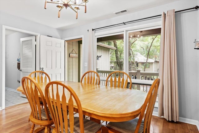 1025 Scaup Ct, Kiawah Island, SC 29455 - dining area with a chandelier and light wood-type flooring