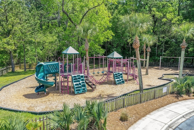 community play area with fence