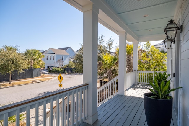 wooden deck with a porch