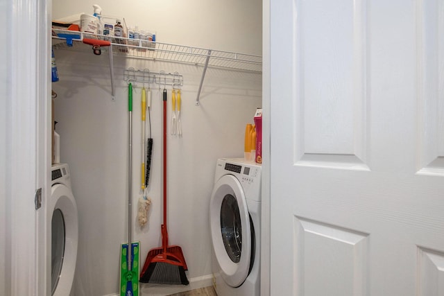 washroom featuring washer / clothes dryer