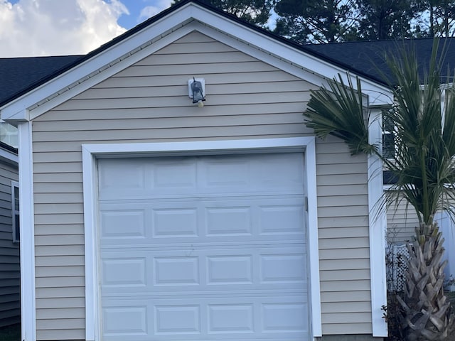 view of garage