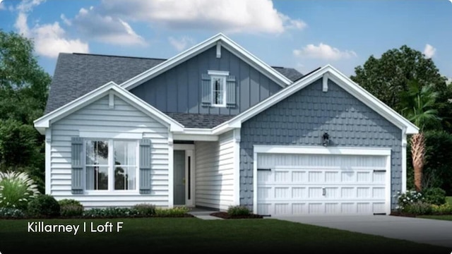 629 Marsh Cove Cir, Summerville, SC 29486 - view of front of house featuring concrete driveway, a shingled roof, board and batten siding, and a garage