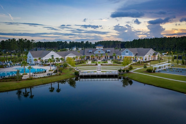 629 Marsh Cove Cir, Summerville, SC 29486 - bird's eye view of a large body of water and a pool area