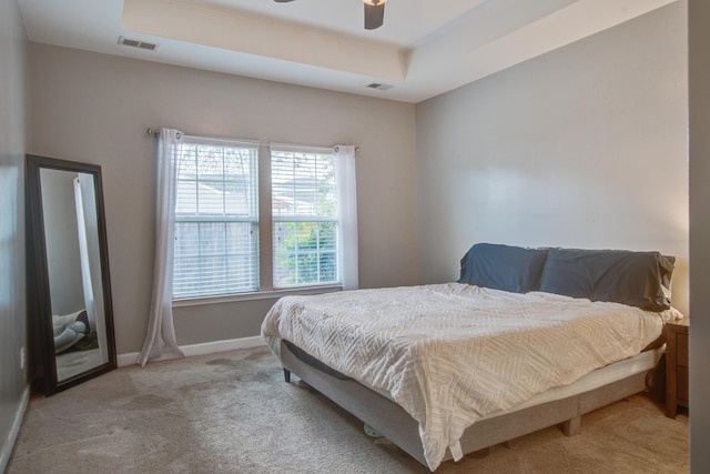 3639 Pimmit Pl, Ladson, SC 29456 - carpeted bedroom with a tray ceiling, baseboards, and ceiling fan