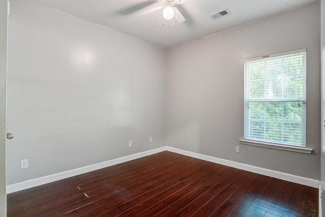 3639 Pimmit Pl, Ladson, SC 29456 - empty room featuring ceiling fan, dark wood finished floors, and baseboards