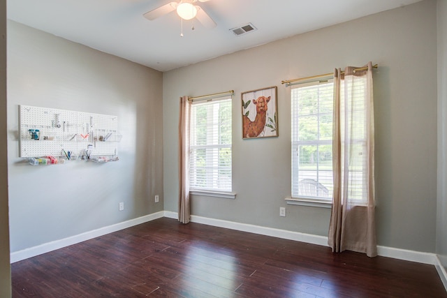 3639 Pimmit Pl, Ladson, SC 29456 - unfurnished room with hardwood / wood-style floors, ceiling fan, and baseboards