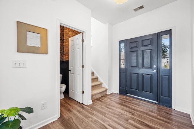 entrance foyer with dark wood-type flooring