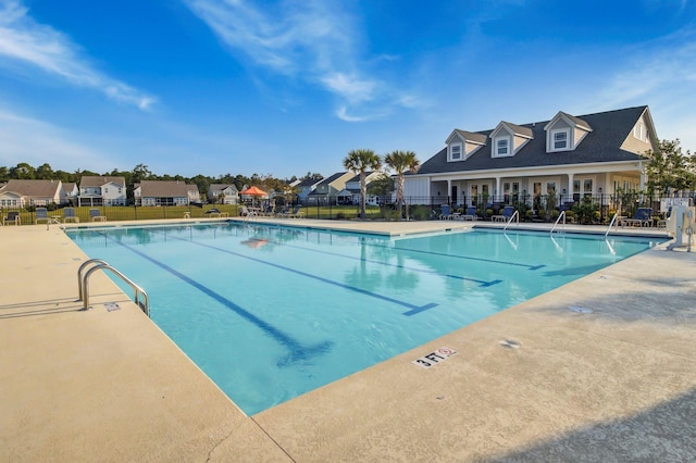 view of pool featuring a patio area