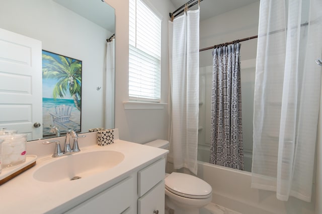 397 Woodgate Way, Summerville, SC 29485 - bathroom featuring toilet, vanity, and shower / bath combo with shower curtain
