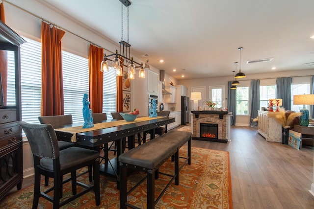 397 Woodgate Way, Summerville, SC 29485 - dining room featuring recessed lighting, visible vents, and wood finished floors