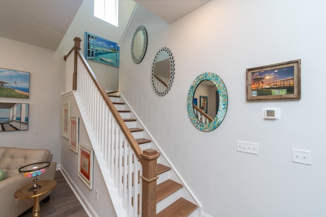 397 Woodgate Way, Summerville, SC 29485 - staircase with baseboards and wood finished floors