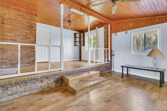 1143 Winborn Dr, Charleston, SC 29412 - interior space featuring wood ceiling, ceiling fan, wood finished floors, and vaulted ceiling