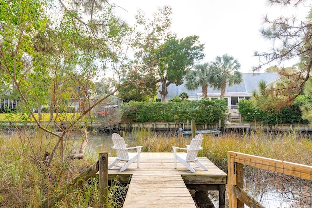 view of dock area