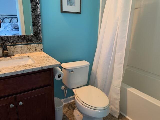 3808 Tupelo Branch Row, Mount Pleasant, SC 29429 - full bathroom with vanity, shower / bath combo, and tasteful backsplash