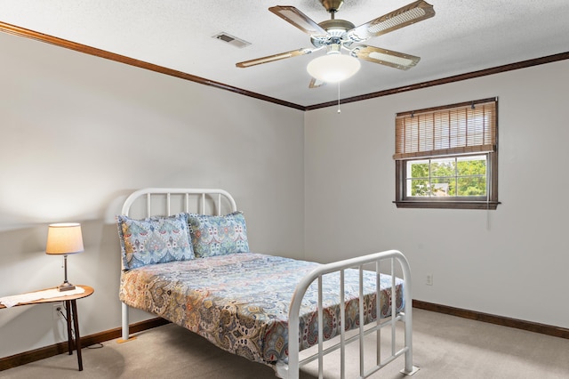 4075 Brown St, Orangeburg, SC 29118 - carpeted bedroom featuring baseboards, crown molding, and a ceiling fan