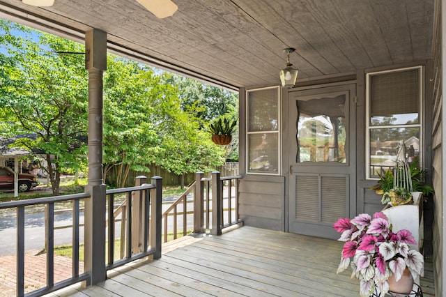 4075 Brown St, Orangeburg, SC 29118 - wooden terrace with ceiling fan