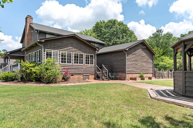 4075 Brown St, Orangeburg, SC 29118 - rear view of house featuring a chimney and crawl space