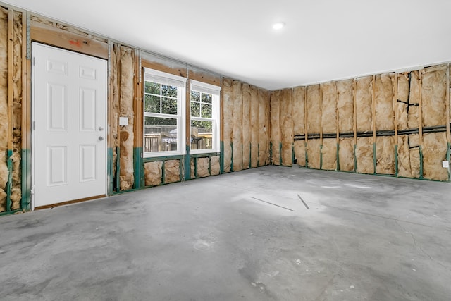 interior space with concrete floors