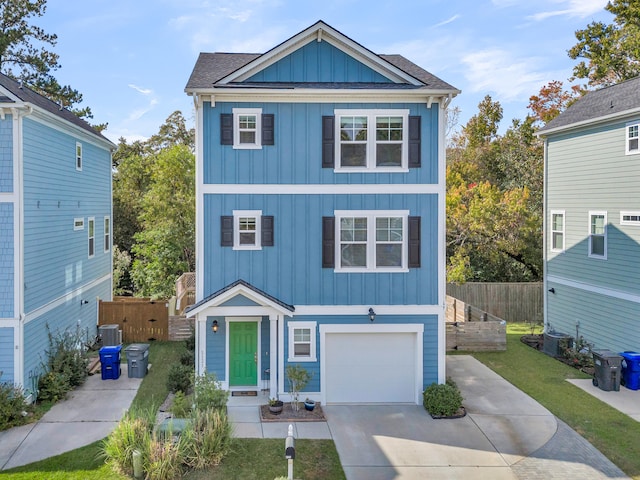 view of front of home with a garage