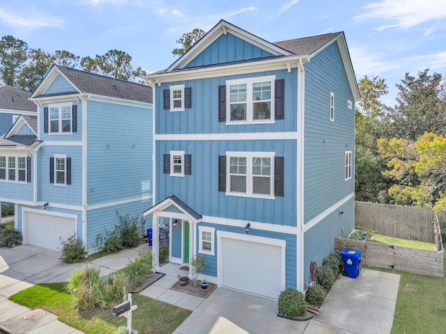 view of front of house with a garage