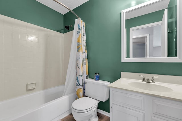 2773 Forest Dew Ct, Charleston, SC 29414 - full bathroom featuring shower / tub combo with curtain, vanity, and a textured ceiling