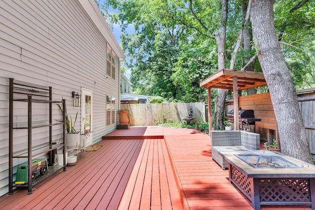 2773 Forest Dew Ct, Charleston, SC 29414 - wooden deck with a fenced backyard and a grill