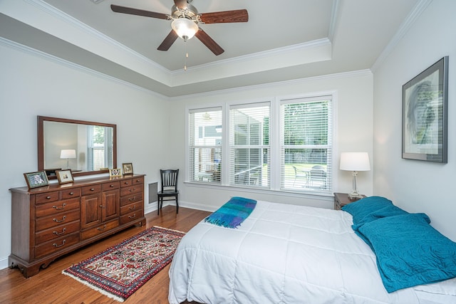 1607 Roustabout Way, Charleston, SC 29414 - bedroom with wood finished floors, ornamental molding, a raised ceiling, and ceiling fan