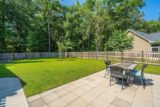 1607 Roustabout Way, Charleston, SC 29414 - fenced backyard featuring a patio and outdoor dining area
