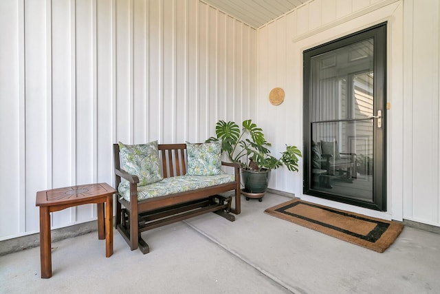 entrance to property with board and batten siding