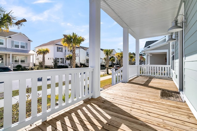 deck with covered porch