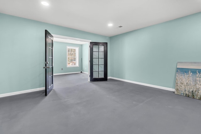 empty room with french doors