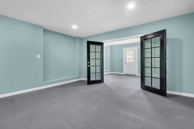 empty room with french doors