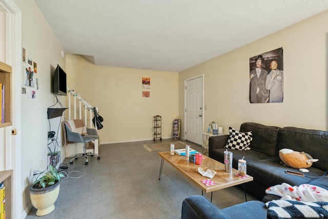 living area with baseboards