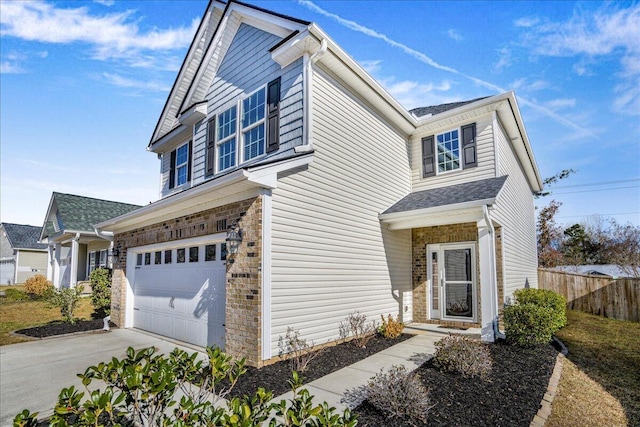 view of front of house with a garage