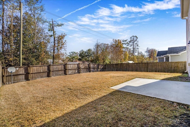 view of yard featuring a patio