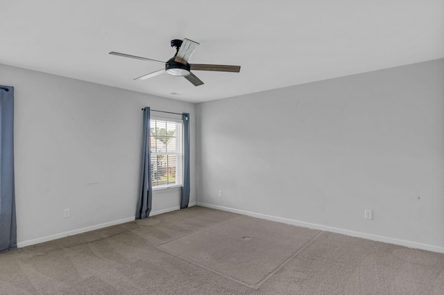 9923 Honeylocust Ln, Ladson, SC 29456 - spare room with ceiling fan, carpet, and baseboards