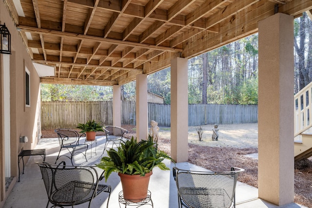 view of patio / terrace featuring a fenced backyard