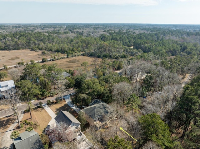 aerial view featuring a forest view