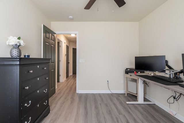 137 Salem Creek Dr, Goose Creek, SC 29445 - office area featuring light wood-style floors and a ceiling fan