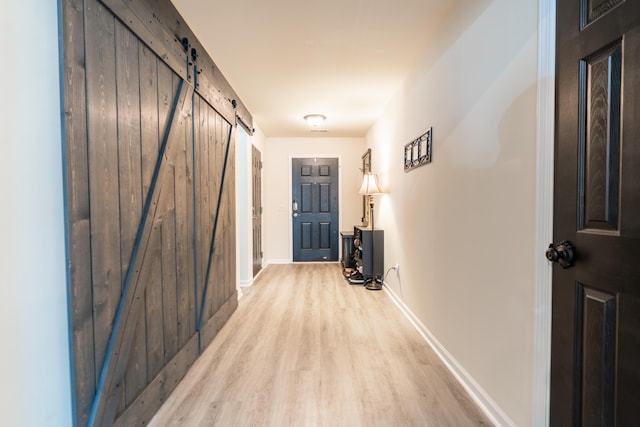 137 Salem Creek Dr, Goose Creek, SC 29445 - hall with light wood-style flooring and a barn door