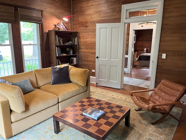 5924 Wagener Rd, Wagener, SC 29164 - living room featuring wood walls and wood finished floors