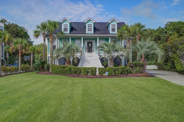 view of front of house with a front yard