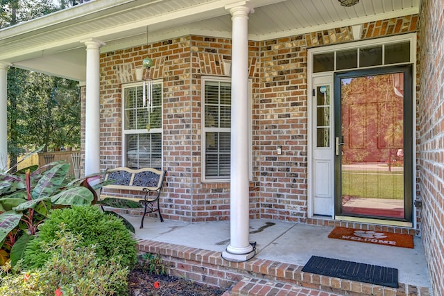 property entrance with a porch