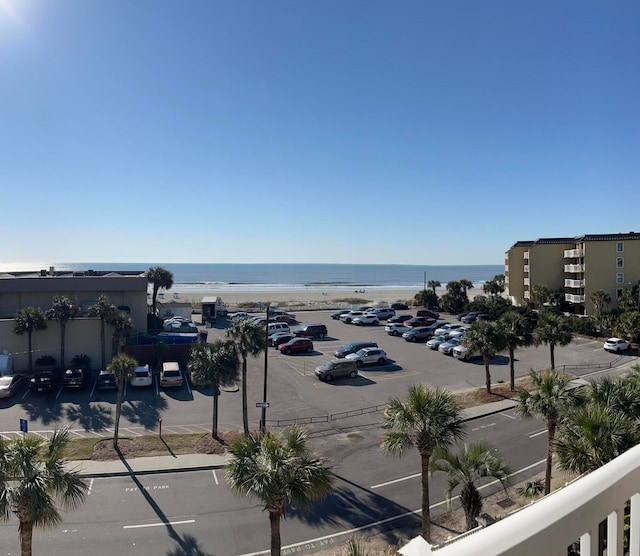 view of water feature with a view of the beach