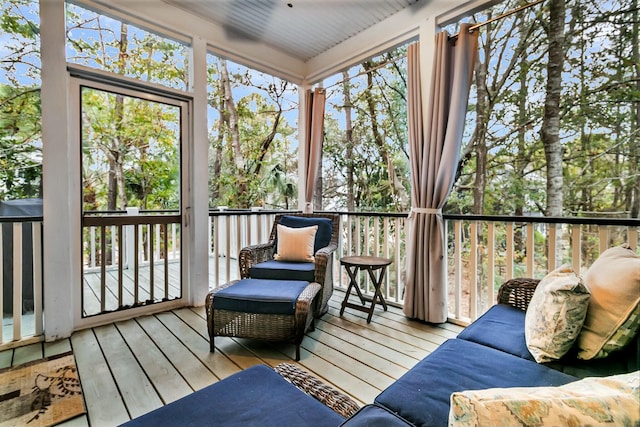 view of sunroom