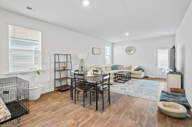 1014 Peridote Way, Ladson, SC 29456 - dining space with wood finished floors, baseboards, and recessed lighting