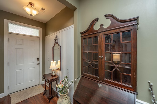 foyer featuring hardwood / wood-style floors