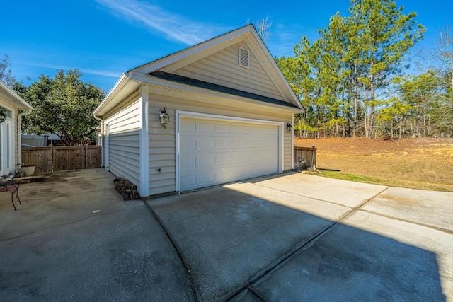 view of garage